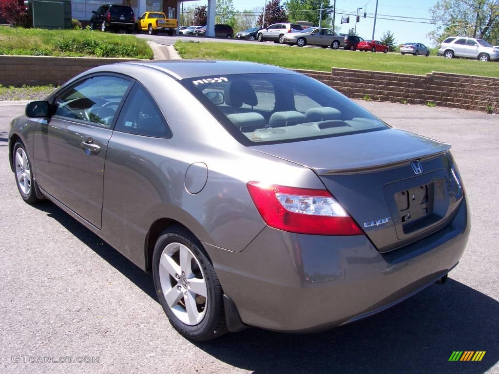 2006 Civic EX Coupe - Galaxy Gray Metallic / Gray photo #9