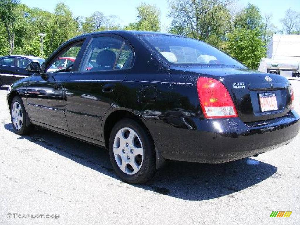 2002 Elantra GLS Sedan - Black Obsidian / Gray photo #3