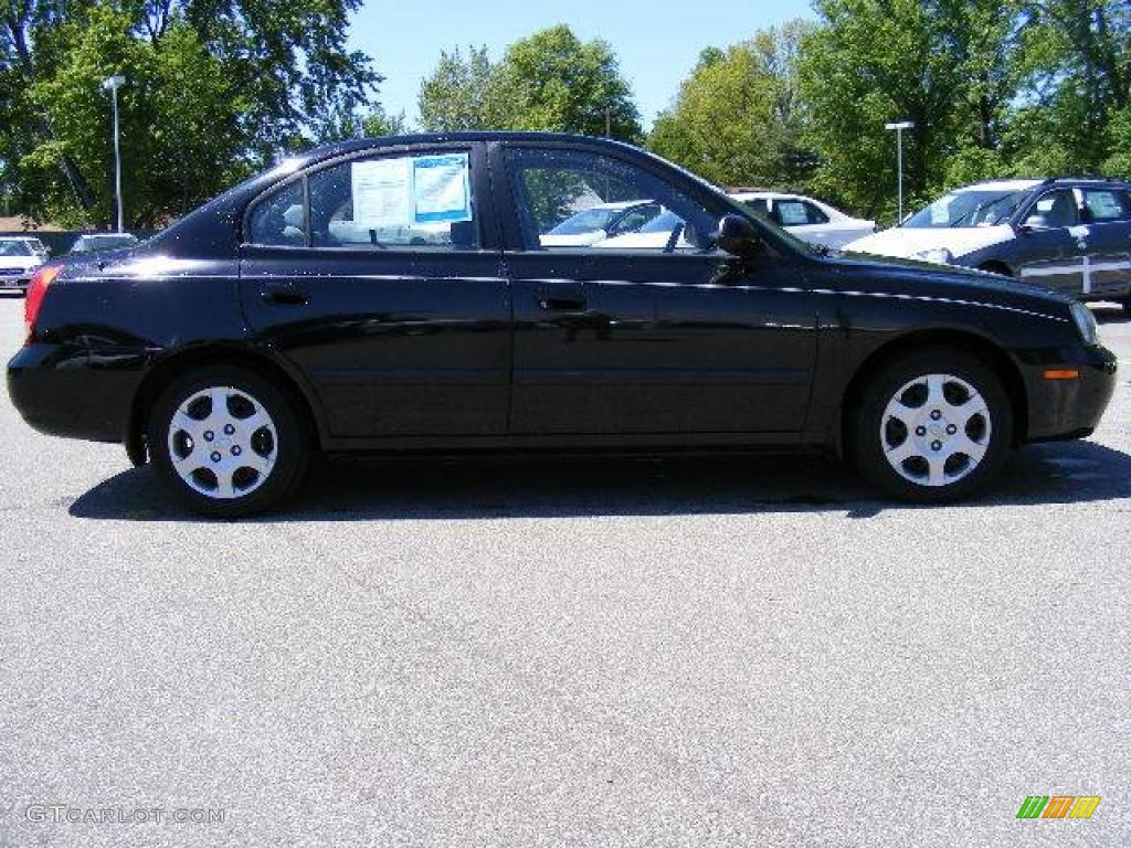 2002 Elantra GLS Sedan - Black Obsidian / Gray photo #6