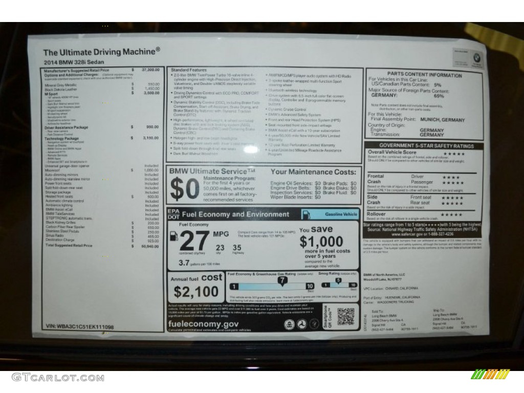 2014 3 Series 328i Sedan - Mineral Grey Metallic / Black photo #5