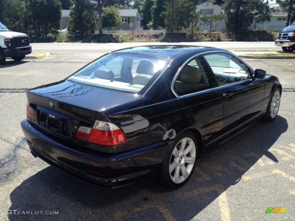 2002 3 Series 325i Coupe - Jet Black / Sand photo #10