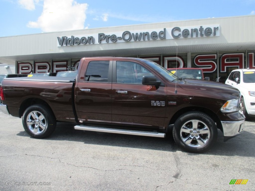 2013 1500 SLT Quad Cab 4x4 - Western Brown Pearl / Canyon Brown/Light Frost Beige photo #1