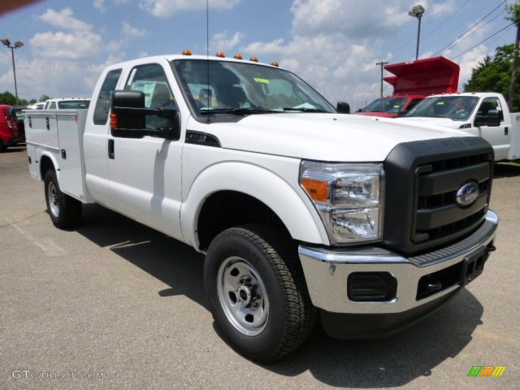 2015 F350 Super Duty XL Super Cab 4x4 Utility - Oxford White / Steel photo #2