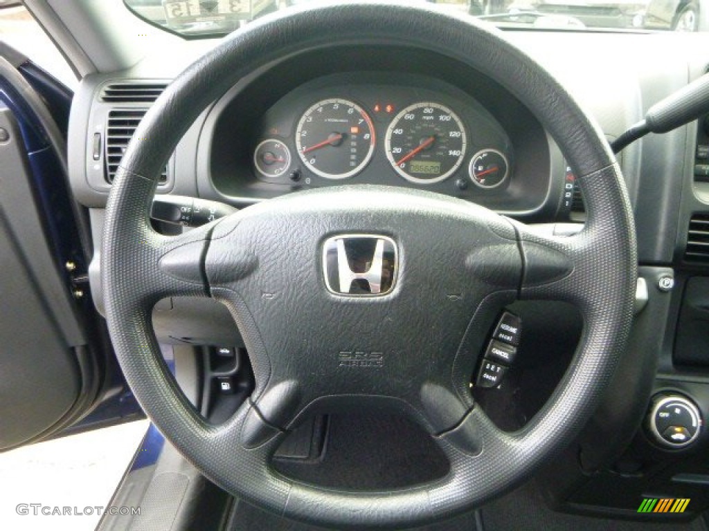 2004 Honda CR-V EX 4WD Black Steering Wheel Photo #94923513
