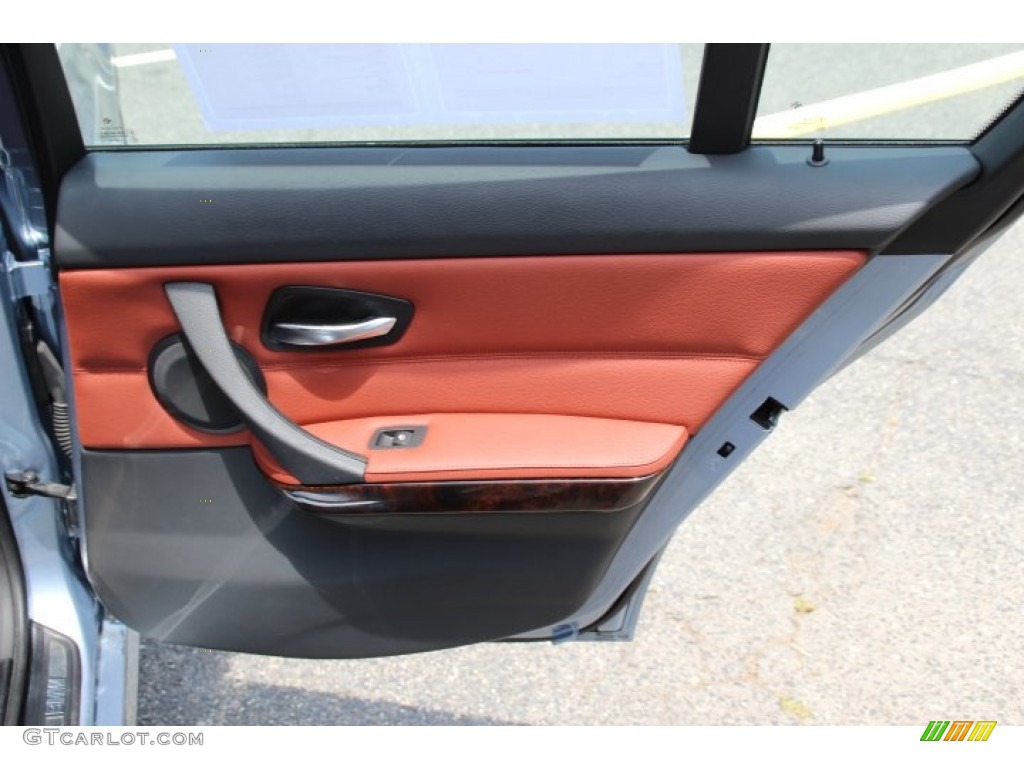 2011 BMW 3 Series 328i Sedan Chestnut Brown Dakota Leather Door Panel Photo #94926936