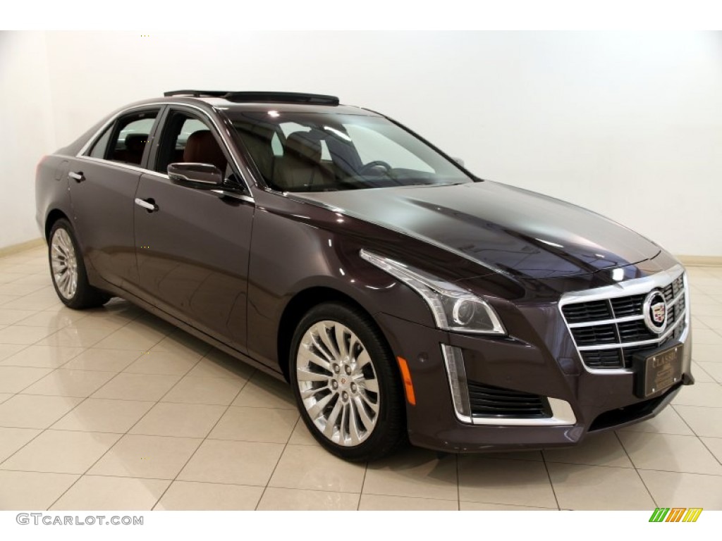 2014 CTS Sedan - Majestic Plum Metallic / Kona Brown/Jet Black photo #1