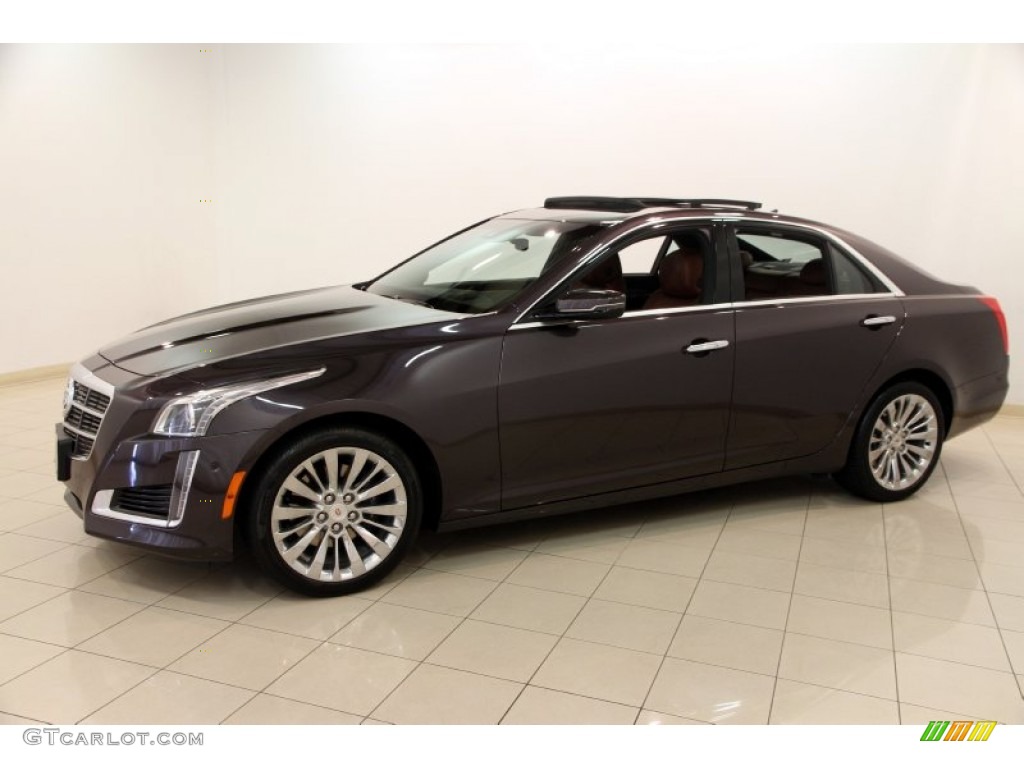 2014 CTS Sedan - Majestic Plum Metallic / Kona Brown/Jet Black photo #3