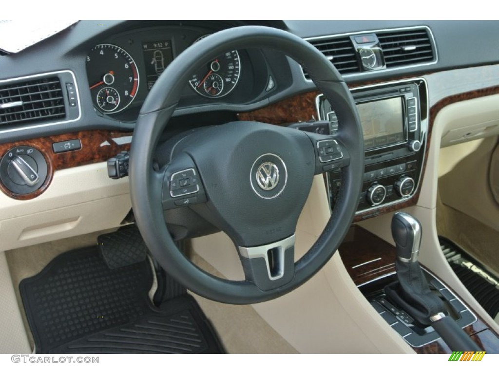 2012 Volkswagen Passat 2.5L SEL Cornsilk Beige Dashboard Photo #94930085