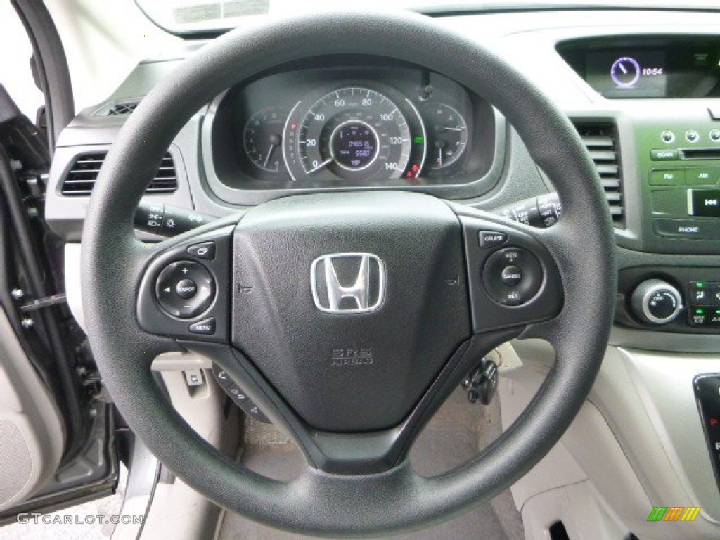 2012 Honda CR-V LX 4WD Gray Steering Wheel Photo #94931787