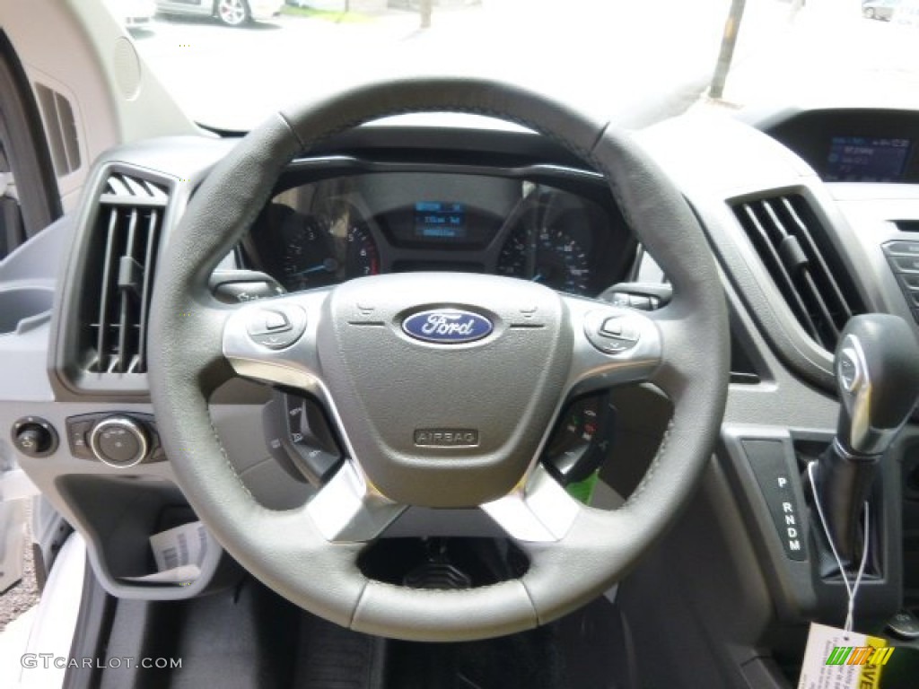 2015 Ford Transit Van 250 MR Long Charcoal Black Steering Wheel Photo #94947610