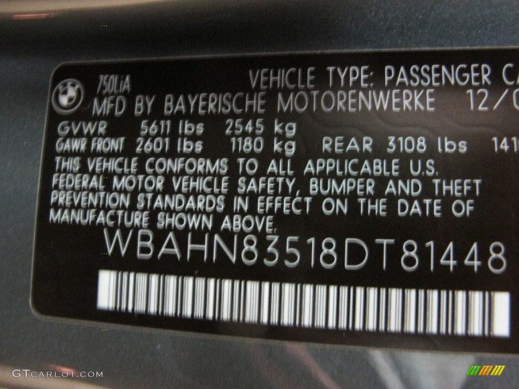 2008 7 Series 750Li Sedan - Titanium Grey Metallic / Black photo #45