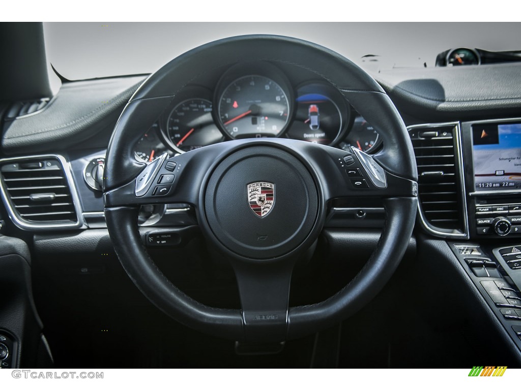 2010 Porsche Panamera 4S Black Steering Wheel Photo #94961138