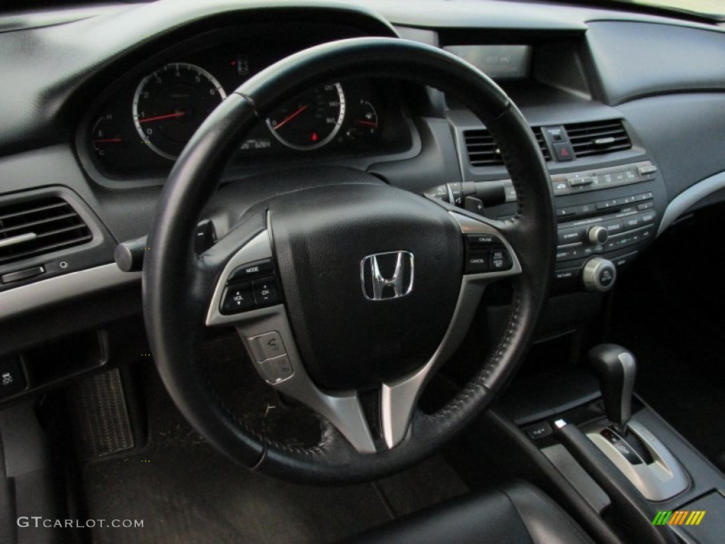 2011 Honda Accord EX-L V6 Coupe Black Steering Wheel Photo #94961275