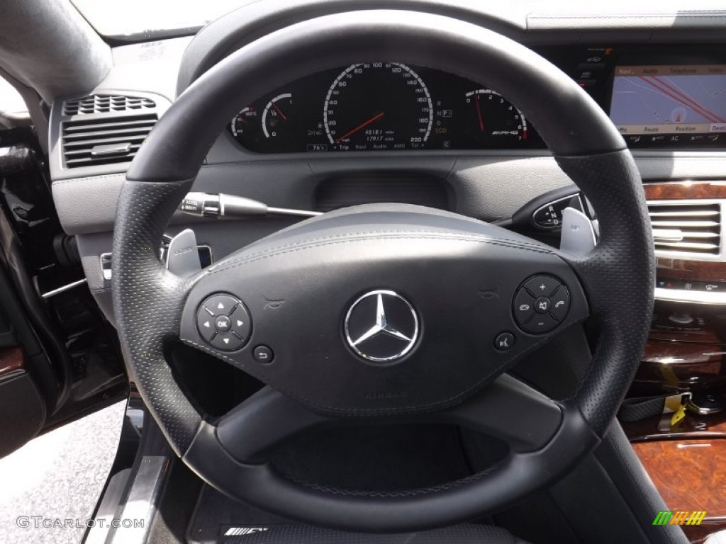 2012 Mercedes-Benz CL 63 AMG Black Steering Wheel Photo #94962659