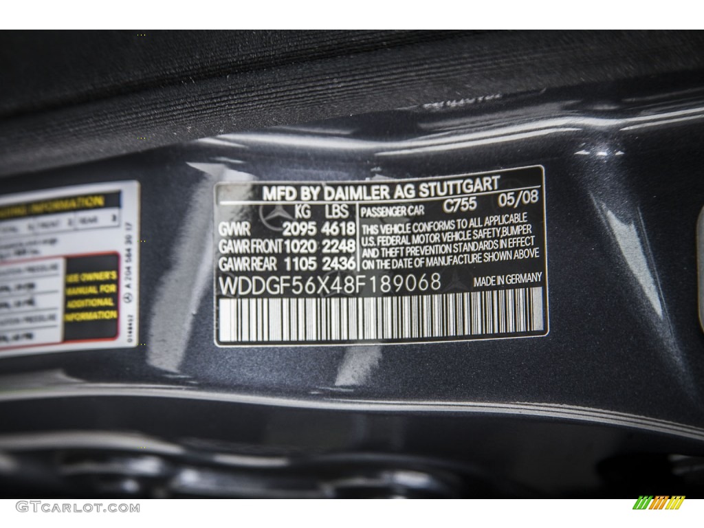 2008 Mercedes-Benz C 350 Sport Color Code Photos