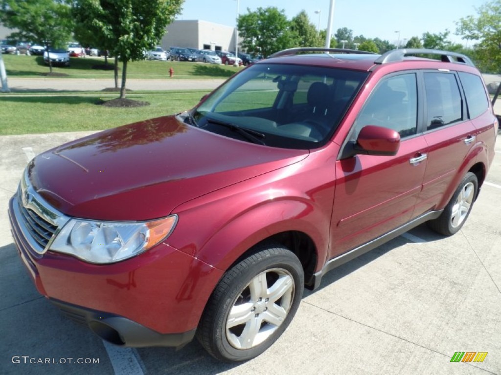 2009 Forester 2.5 X Premium - Camellia Red Pearl / Black photo #1