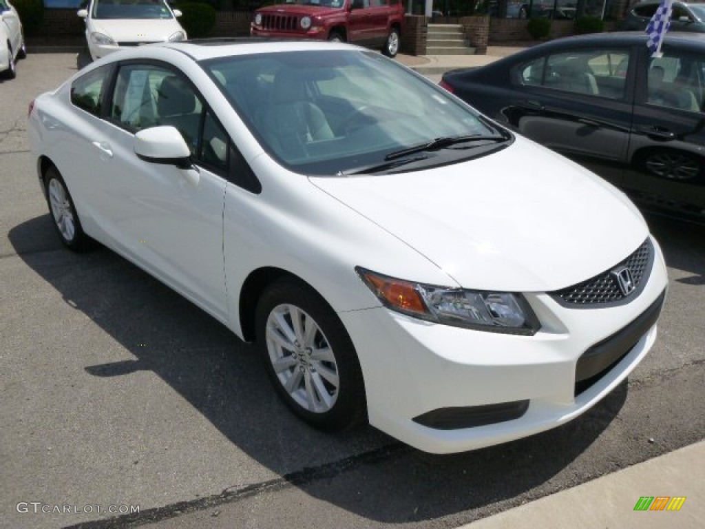 2012 Civic EX Coupe - Taffeta White / Stone photo #1