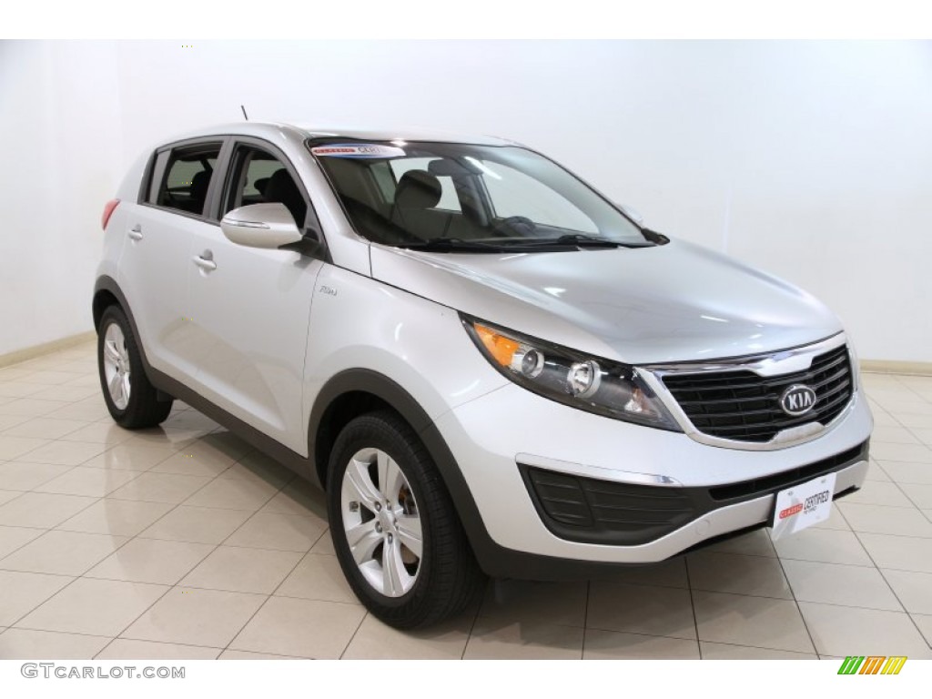 2012 Sportage LX AWD - Bright Silver / Black photo #1