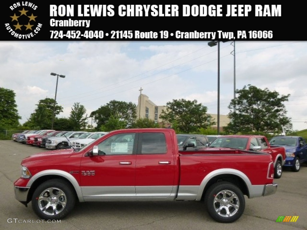 2014 1500 Laramie Quad Cab 4x4 - Flame Red / Black photo #1