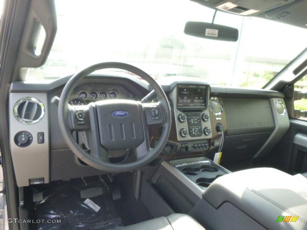 Black Interior 2015 Ford F250 Super Duty Lariat Crew Cab 4x4 Photo #94968277