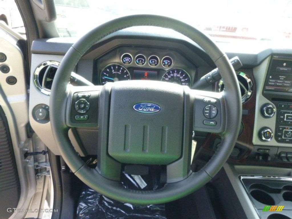 2015 Ford F250 Super Duty Lariat Crew Cab 4x4 Black Steering Wheel Photo #94968422