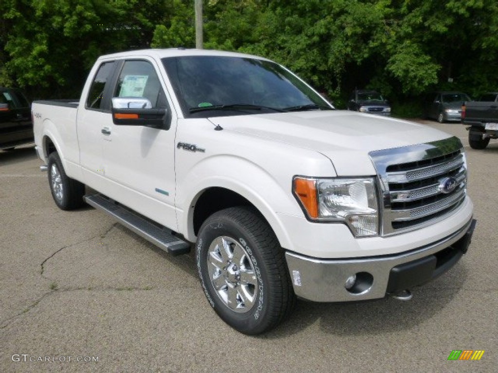 2014 F150 Lariat SuperCab 4x4 - White Platinum / Black photo #2