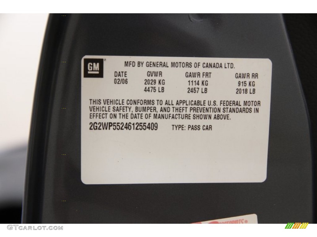 2006 Grand Prix Sedan - Stealth Gray Metallic / Ebony photo #14