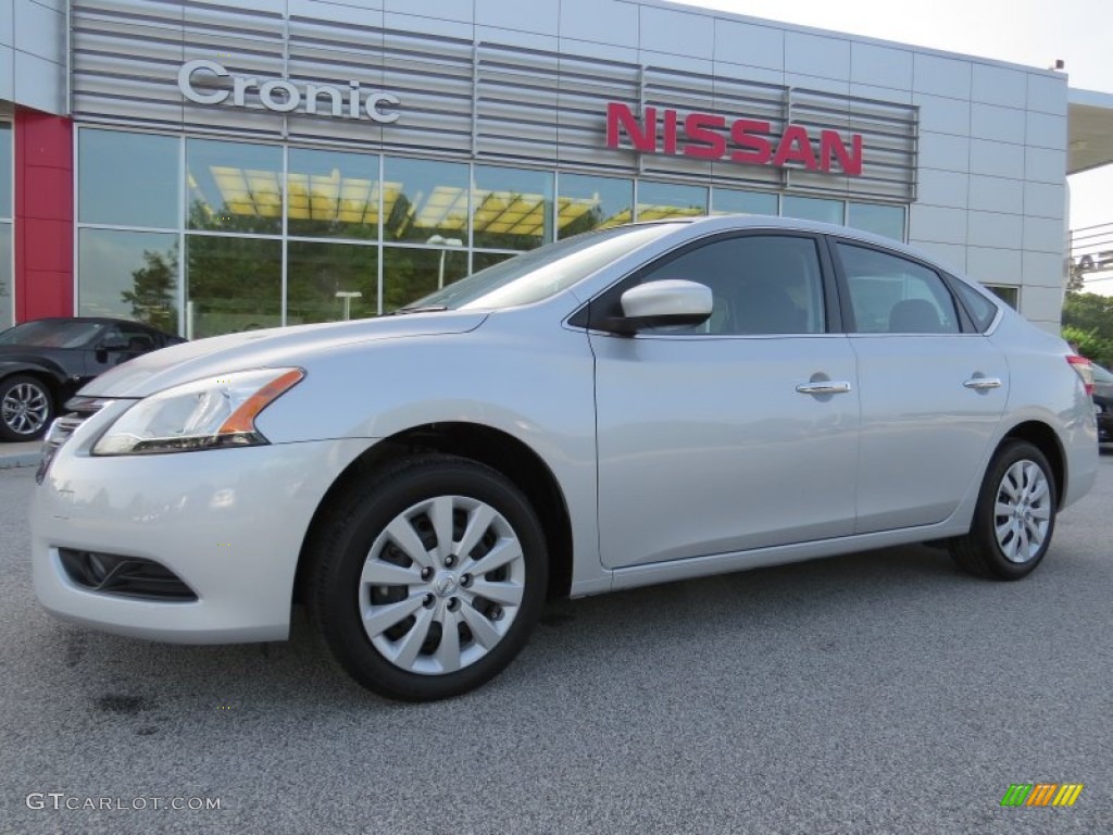 2014 Sentra S - Brilliant Silver / Charcoal photo #1