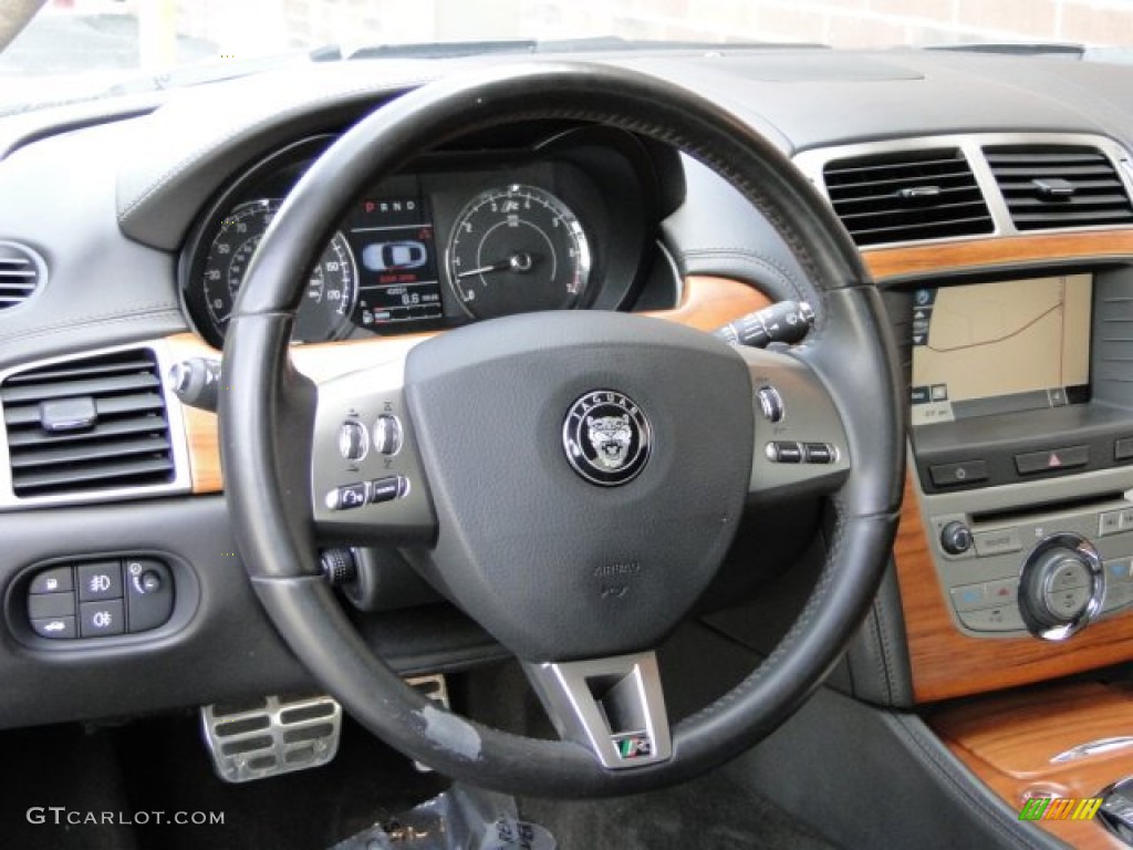 2009 Jaguar XK XKR Coupe Charcoal Steering Wheel Photo #94977383