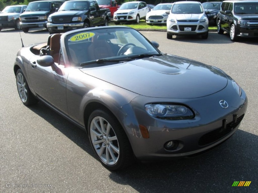 2007 MX-5 Miata Grand Touring Roadster - Galaxy Gray Mica / Tan photo #1