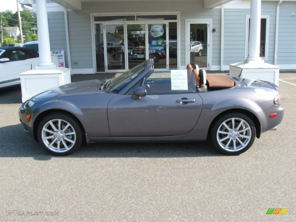 2007 MX-5 Miata Grand Touring Roadster - Galaxy Gray Mica / Tan photo #4