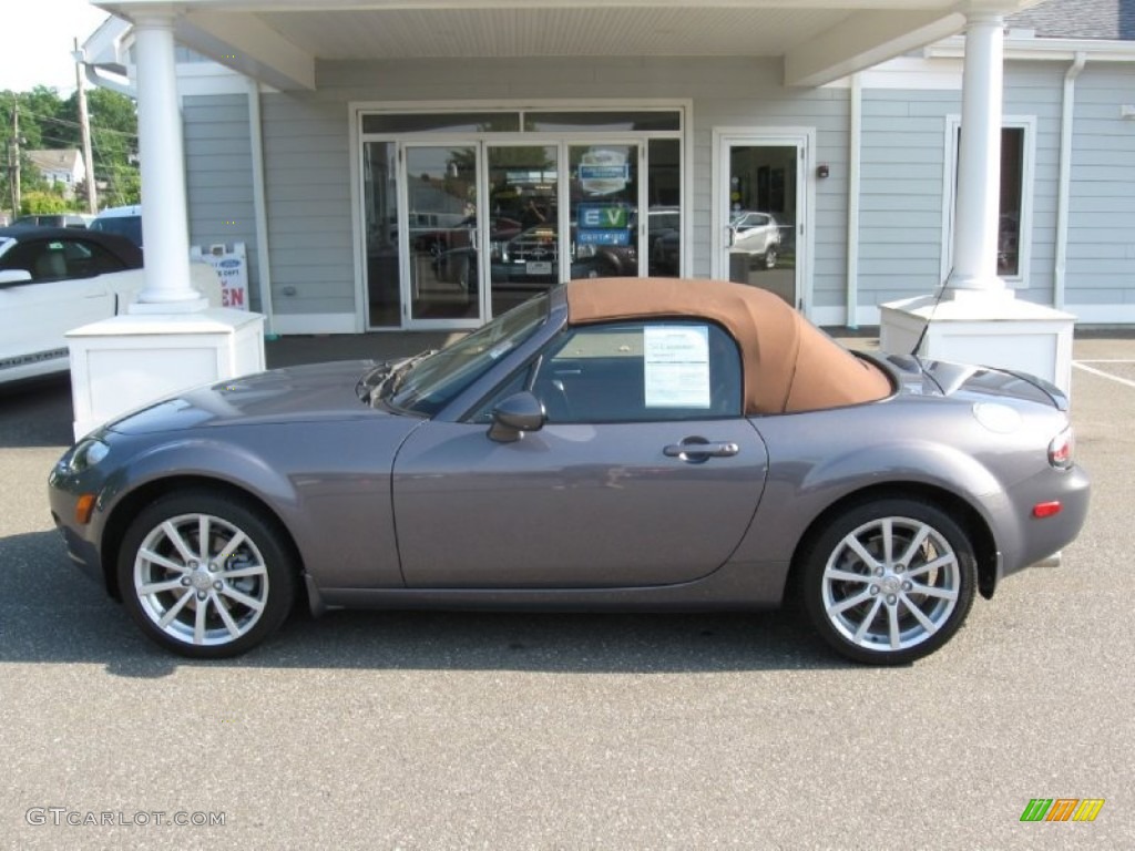 2007 MX-5 Miata Grand Touring Roadster - Galaxy Gray Mica / Tan photo #5
