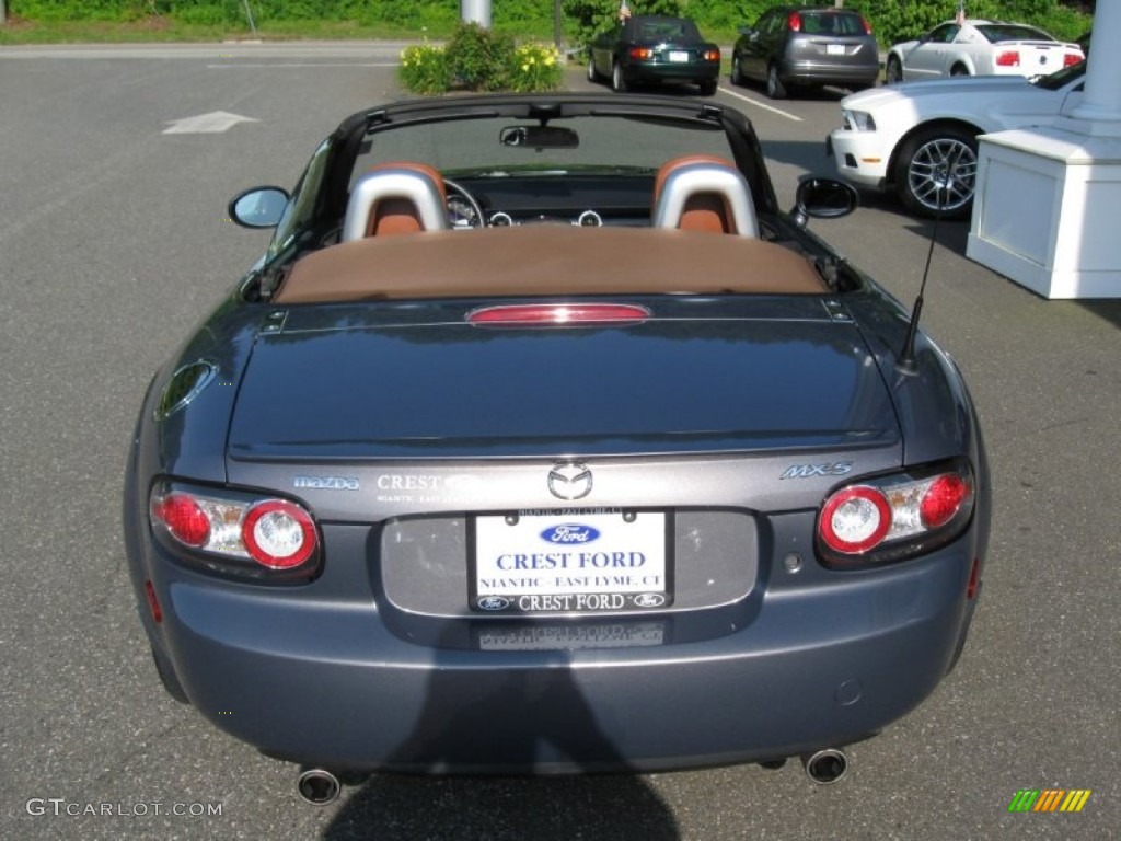 2007 MX-5 Miata Grand Touring Roadster - Galaxy Gray Mica / Tan photo #7