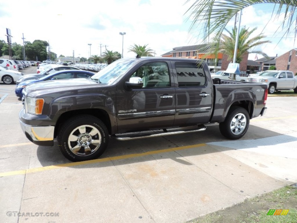 2010 Sierra 1500 SLE Crew Cab 4x4 - Storm Gray Metallic / Dark Titanium/Light Titanium photo #3