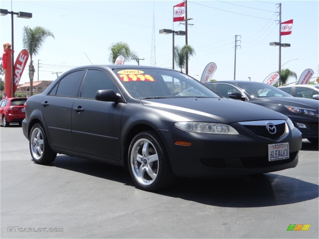 2004 MAZDA6 i Sedan - Onyx Black / Beige photo #1