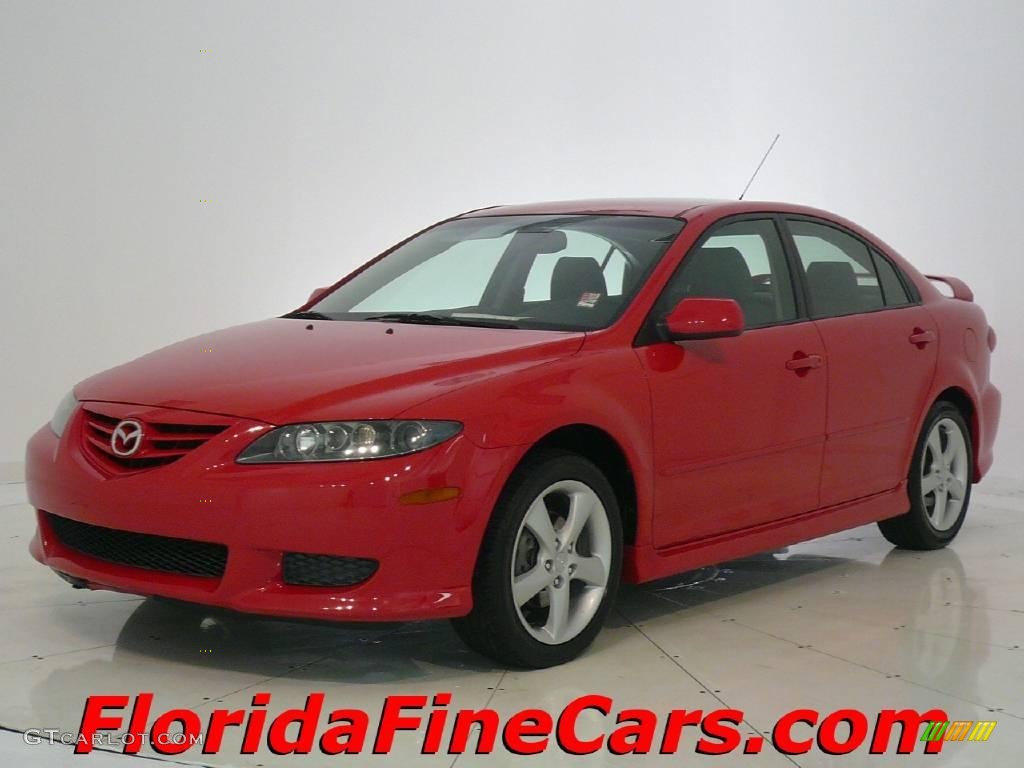 2004 MAZDA6 i Sport Sedan - Redfire Metallic / Gray photo #1