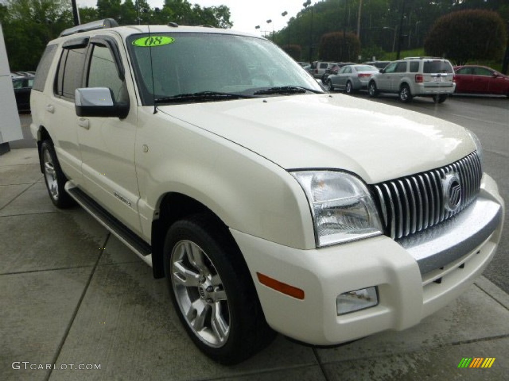 2008 Mountaineer Premier AWD - White Chocolate Tri Coat / Camel photo #7