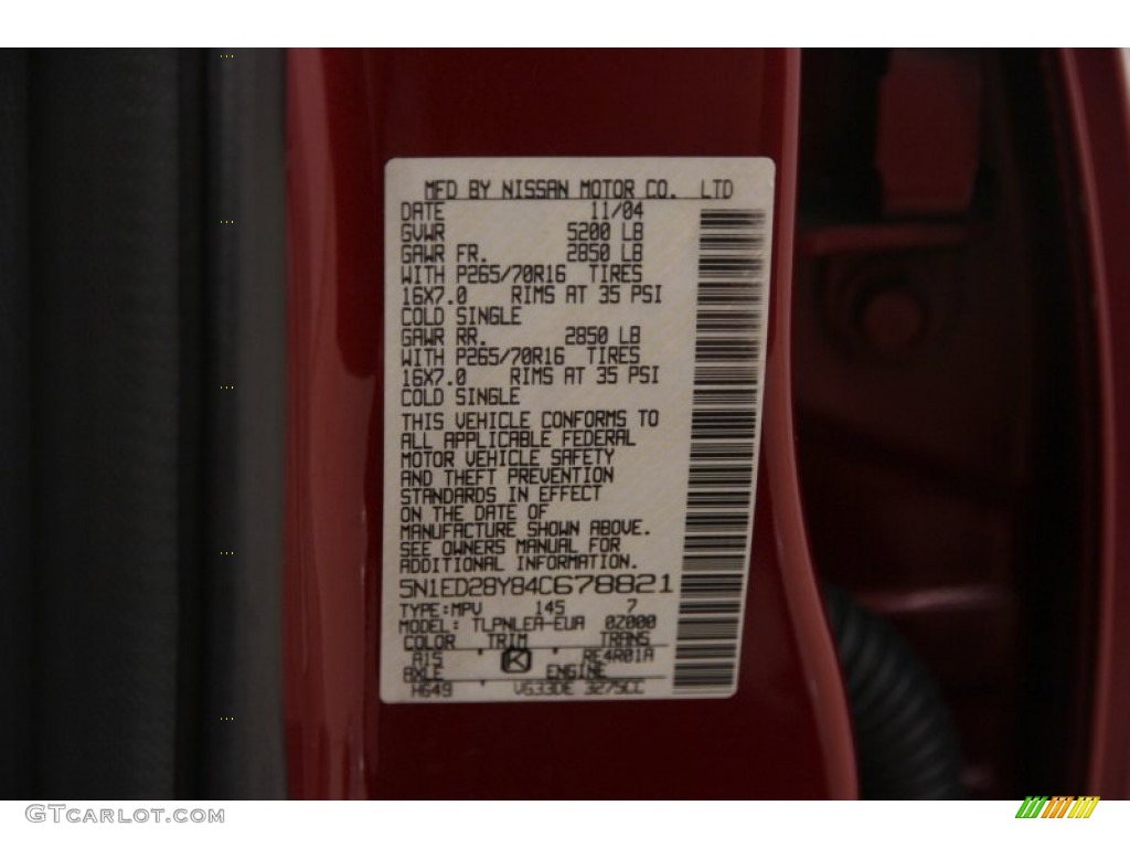 2004 Xterra SE 4x4 - Thermal Red Metallic / Gray photo #11