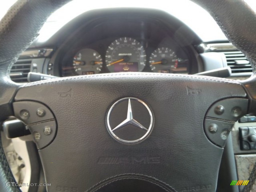 2002 Mercedes-Benz E 55 AMG Sedan Charcoal Steering Wheel Photo #95017615