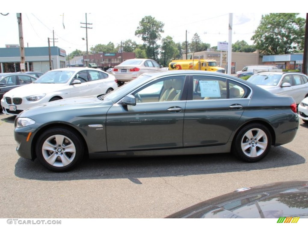 2012 5 Series 528i xDrive Sedan - Tasman Green Metallic / Venetian Beige photo #6