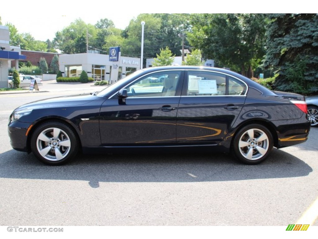 2008 5 Series 528i Sedan - Monaco Blue Metallic / Cream Beige Dakota Leather photo #6