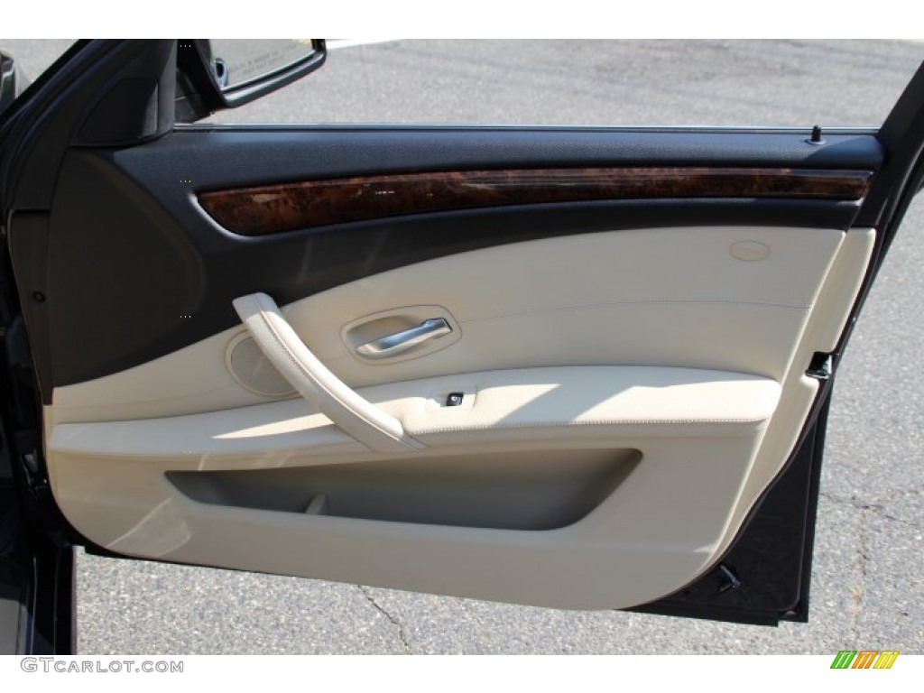 2008 5 Series 528i Sedan - Monaco Blue Metallic / Cream Beige Dakota Leather photo #24