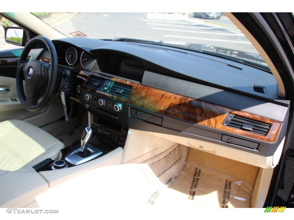 2008 5 Series 528i Sedan - Monaco Blue Metallic / Cream Beige Dakota Leather photo #25