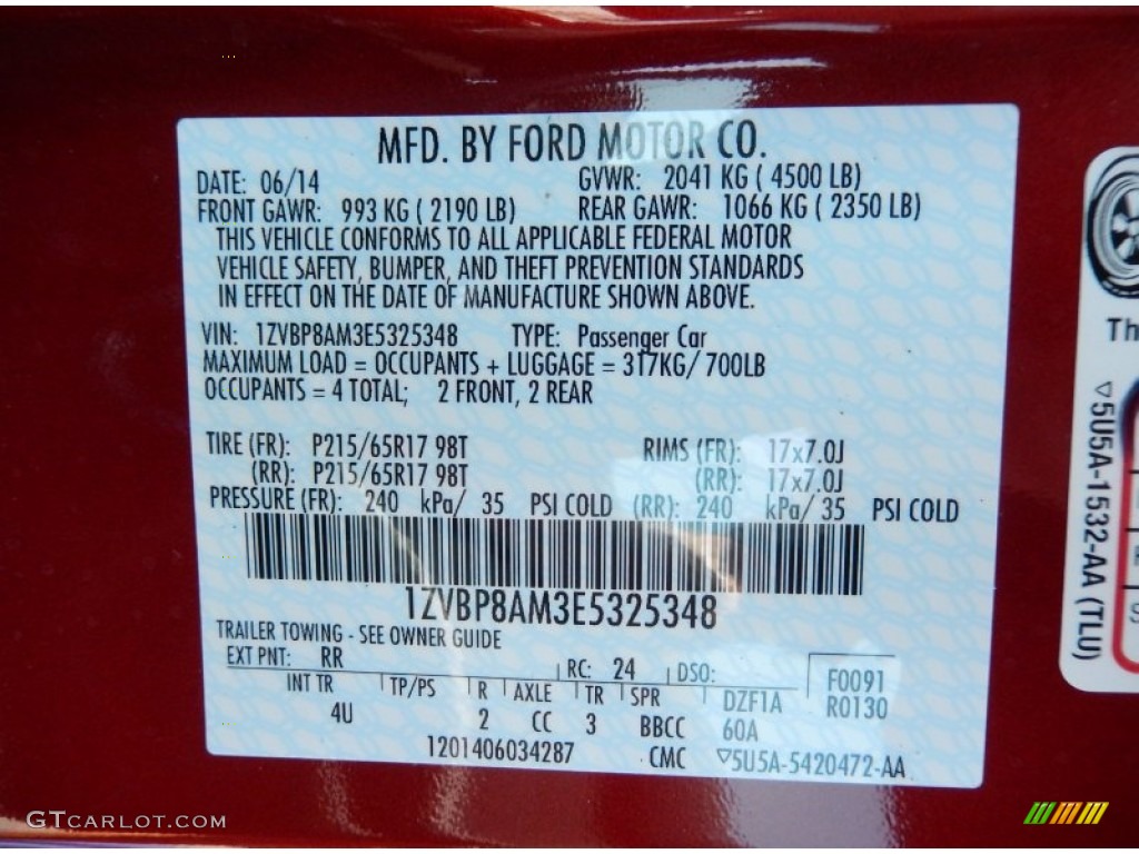 2014 Mustang V6 Coupe - Ruby Red / Medium Stone photo #12