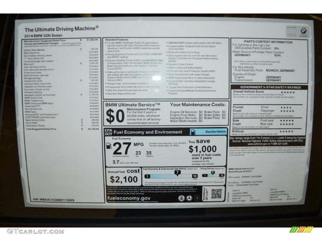 2014 3 Series 328i Sedan - Glacier Silver Metallic / Black photo #5