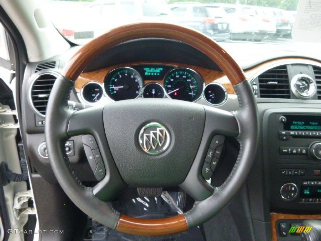 2011 Buick Enclave CXL AWD Ebony/Ebony Steering Wheel Photo #95028727