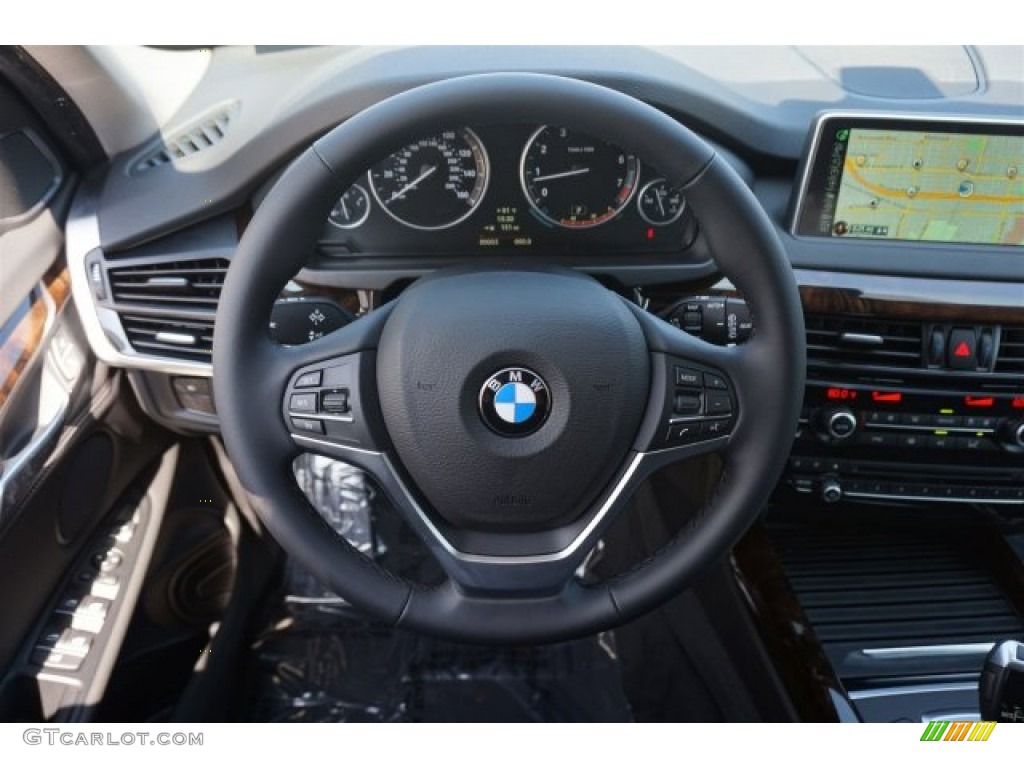2014 BMW X5 xDrive50i Black Steering Wheel Photo #95031523