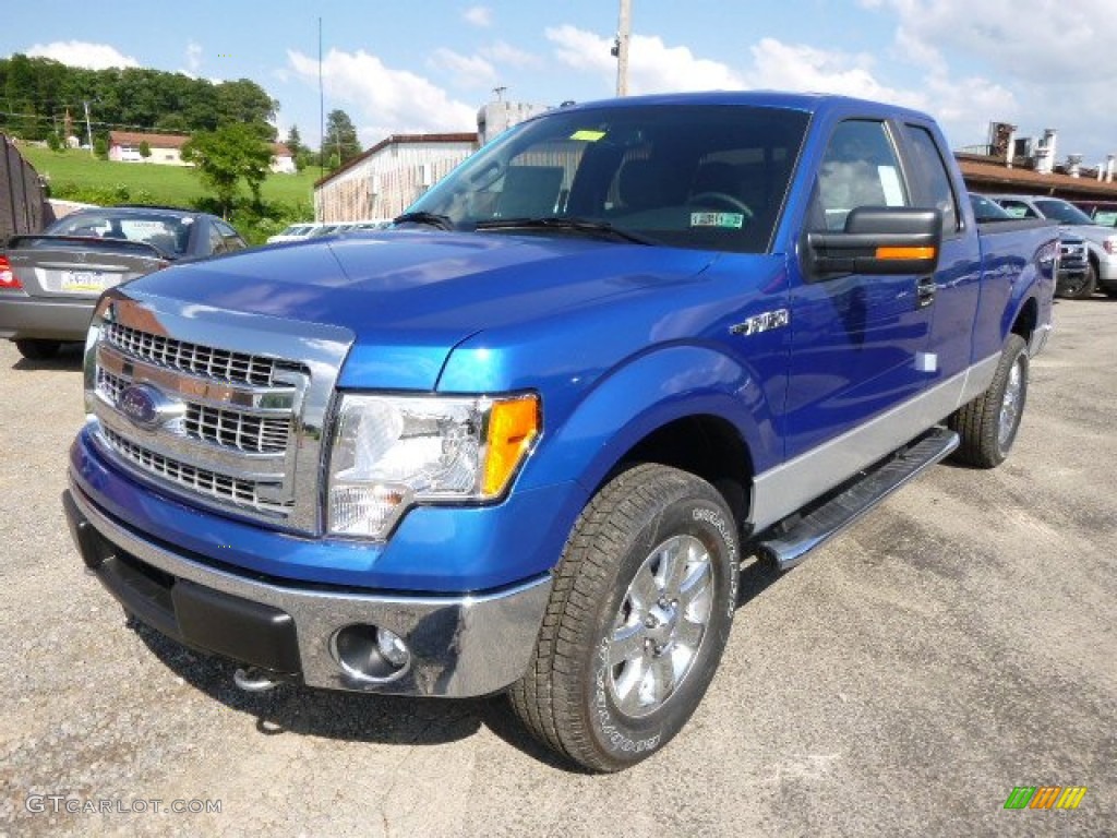 2014 F150 XLT SuperCab 4x4 - Blue Flame / Steel Grey photo #4