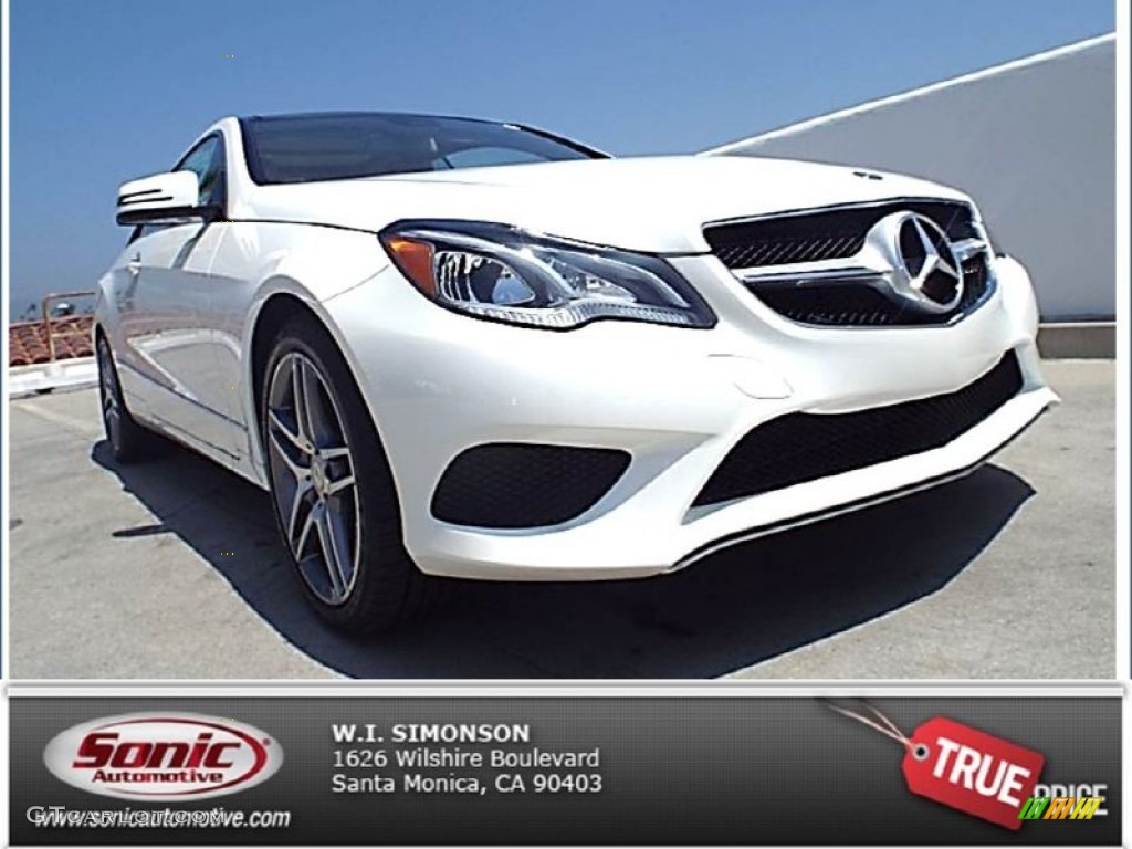 2014 E 350 Coupe - Diamond White Metallic / Silk Beige/Espresso Brown photo #1