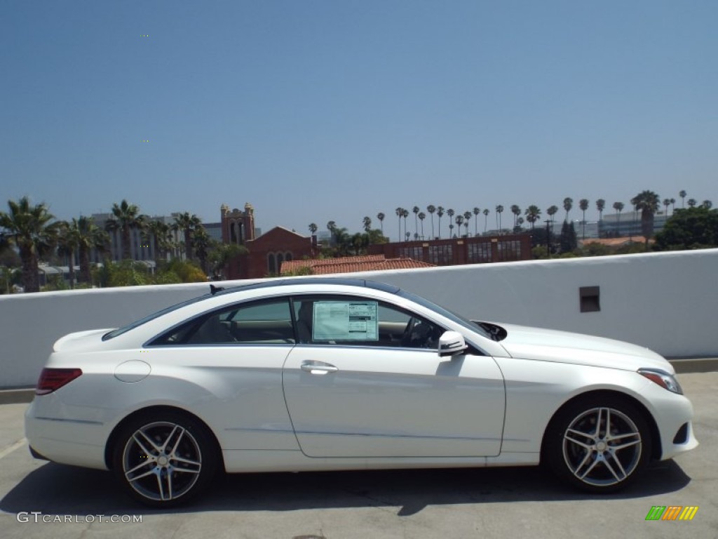 2014 E 350 Coupe - Diamond White Metallic / Silk Beige/Espresso Brown photo #3